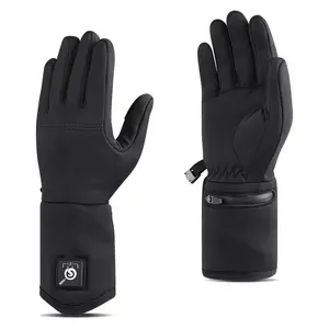 Produto quente Preto Inverno Neve-prova USB Aquecido Glove Liners 7.4V Bateria Recarregável Aquecimento Luvas Elétricas Para Homens E Mulheres