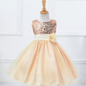 Vestido largo hasta el tobillo de gasa con lentejuelas estilo Lolita para niñas, cinturón con flores, vestido de fiesta sin mangas de princesa esponjoso, 10 colores - Product Image 5