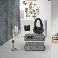 Kit d'enregistrement en studio DAYMIC Factory Professional 2CH avec micro-casque filaire à réduction de bruit et haut-parleur de monitoring
