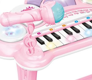 Wholesale Piano Keyboard Light Drum Microphone <b>Stool</b> Electronic Piano Children's Educational Toy English - Product Image 2