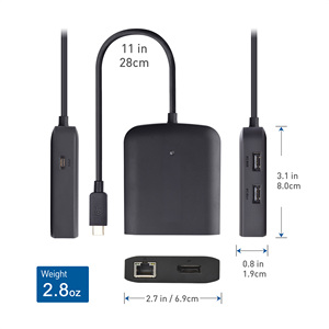 Hub USB C 8K <span class=keywords><strong>DisplayPort</strong></span> 2x USB-A 480Mbps Ethernet <span class=keywords><strong>RJ45</strong></span> Port PD100W Chargement 5-en-1 Hub USB Type C - Product Image 6