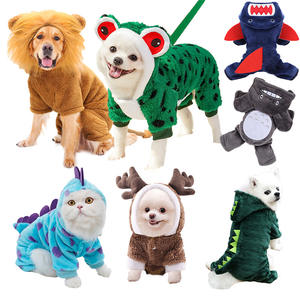 Joymay personalizado <span class=keywords><strong>kawaii</strong></span> cão gato roupas estilo ocidental dos desenhos animados cão dinossauro traje pet vestuário tempo frio cão roupa com chapéu - Product Image 1