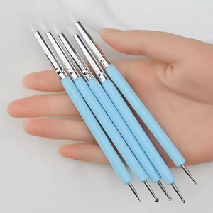 Stylo à double embout en silicone et acier inoxydable pour nail art professionnel, outil de modelage DIY pour la décoration des ongles - Product Image 6