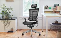 JNS801 Mobilier de bureau commercial Dossier haut Cadre en aluminium massif Chaise de bureau ergonomique en maille avec soutien lombaire