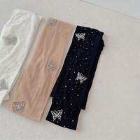 WJN Dot Purement Séduisant Papillon Diamant Sheer Anti-accroc Tricoté Mince Sur-Genou Sexy Collants Cut-to-fit Bows Femmes Bas