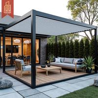 Lumières RVB personnalisables Pergola S à persiennes en aluminium étanche pour application de balcon de patio de jardin
