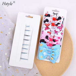 Hstyle Mix 10 nœuds pour cheveux pour filles, pinces crocodiles, nœuds en ruban gros-grain licorne arc-en-ciel, pinces pour fête - Product Image 6