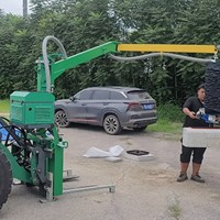 Chargeur de chariot élévateur de 130 kg avec bras articulé pliable et ventouse pour la manutention de dalles, de bordures et de pierres