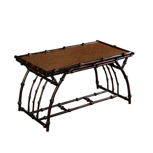 Chinese Style Bamboo Tea Table And Chair Set Handmade Antique Living Room Furniture Qiong Bamboo Rectangular Small Desk Set - Product Image 5