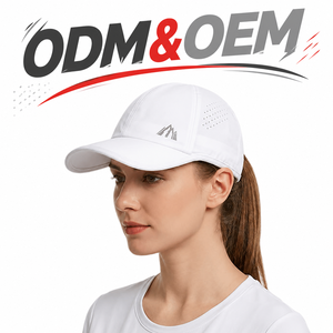 Gorra de running de secado rápido con perforaciones láser para coleta, bordado personalizado con logo de montaña, OEM ODM, gorra de béisbol deportiva ajustable para mujer - Product Image 1