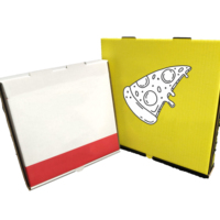SP3236 2026 Caja de Pizza Plegable de Cartón Corrugado Grueso y Duradero con Impresión Gráfica Colorida para Comida Rápida