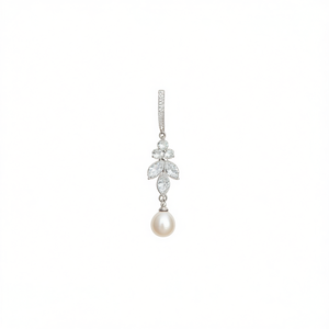 Pendientes de Perlas Akoya Mikimoto, Chapados en Oro Blanco, Plata 925, Diseño de Flor, Engaste de Garra, Joyería Clásica para Boda, para Mujer - Product Image 1