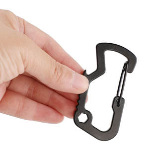 Crochet à ressort en alliage d'aluminium 6,7*3,3 cm, ouvre-bouteille, EDC multifonctionnel, mousqueton de type D, porte-clés, décontracté, voyage - Product Image 5