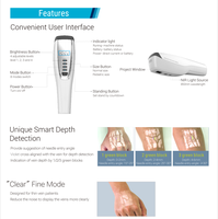 Visualiseur de veines portable avec détection intelligente de la profondeur pour la ponction veineuse, l'infusion, les soins infirmiers et autres tests en milieu hospitalier