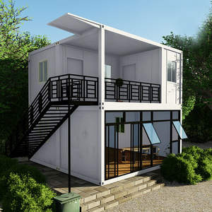 Casa de contenedores expandible Dos <span class=keywords><strong>Piscis</strong></span> de modelos explosivos, casa prefabricada de acero de paquete plano de color gris, precio de Chile - Product Image 1