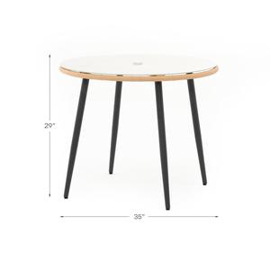 AJUNION per esterni 4 posti ristorante mobili in vimini intrecciati mobili da pranzo Set da giardino con <span class=keywords><strong>tavolo</strong></span> da pranzo rotondo e ombrellone - Product Image 4