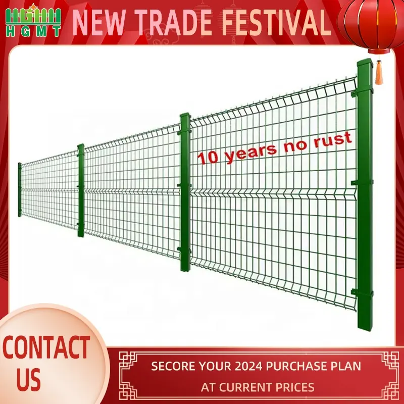 3D Welded Wire Mesh Panel PVC Coated Steel Fence Curved Outdoor Garden Bending Fence for Farm Fence Metal Frame Square Hole