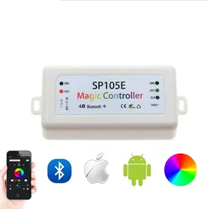 Sp105e cho Bluetooth giao hưởng ws2811/2812b đầy đủ màu sắc LED Strip ánh sáng 5 đến 24V điều khiển từ xa Dimmer với chạy ứng dụng điều khiển - Product Image 3