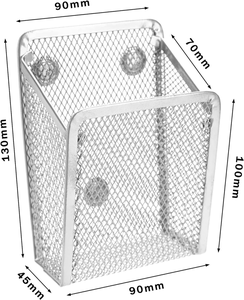 Porte-crayons magnétique en maille métallique, porte-stylos en acier inoxydable avec aimants, panier de rangement pour tableau blanc, argent - Product Image 3