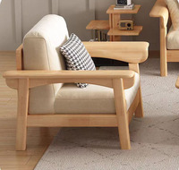 Ensemble de canapés en bois massif de Style nordique moderne minimaliste petit appartement meubles de salon bûche couleur tissu canapé en bois