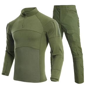 T-shirt décontracté pour homme en camouflage de haute qualité, logo personnalisé, manches longues, col montant, coupe régulière, respirant, 100% - Product Image 5