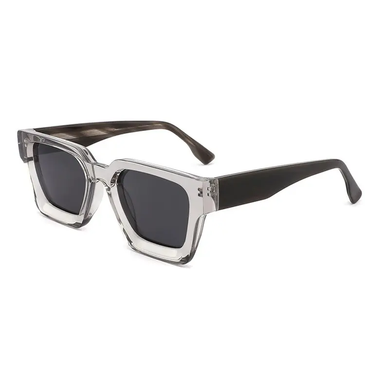 Óculos de sol masculinos polarizados personalizados 2024, óculos grossos de acetato de luxo personalizados com logotipo, óculos de sol quadrados pequenos