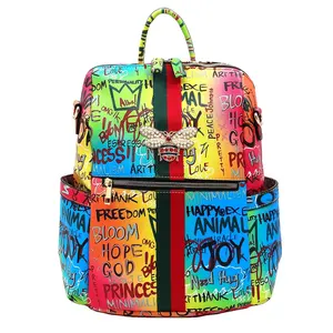 Custom Rugzak Met Logo 2024 Vrouwen Mode College Tassen Graffiti Schooltas Tiener Voor Jongens