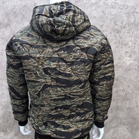 Veste tactique à capuche Woobie, camouflage matelassé, légère, zippée, avec revêtement DWR, pour entraînement en extérieur, coupe-vent et chaude