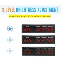 Jam Hitung Mundur Digital LED Tren 2025 Layar LED Besar Penghitung Waktu Mundur 999 Hari Kalender Hitung Naik/Turun Natal Kontrol Jarak Jauh