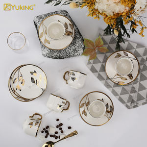 कस्टम लक्जरी सिरेमिक कॉफी कप सेट. 6 पीसी चाय सॉकर सेट - Product Image 5