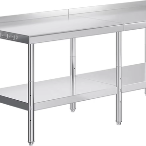 Table de travail commerciale en acier inoxydable brossé mat TONLI 201/304, taille personnalisable, hauteur réglable, <span class=keywords><strong>cuisine</strong></span> commerciale - Product Image 1