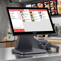 Terminal de point de vente tout-en-un commercial, écran tactile 15,6 pouces, système de point de vente pour restaurant, machine de paiement et de caisse enregistreuse