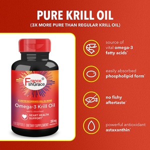 Complément alimentaire d'extraits d'huile de krill oméga 3 haute puissance, 130 gélules molles avec huile de poisson pour femmes et hommes, soutient la santé - Product Image 2