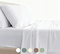 Ensemble de draps, taies d'oreiller et housse de couette 100% coton, couleur unie, quatre pièces, écologique, pour une utilisation toute l'année, 200 fils/cm²