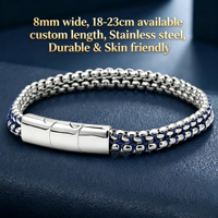Tizti bijoux Bracelet en acier inoxydable pour hommes femmes Double boîte chaîne vaste fermoir diverses couleurs mode chaîne Bracelets