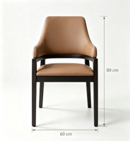 Chaise de salle à manger moderne en cuir PU de luxe, durable pour les petits espaces, la maison ou les restaurants d'hôtel