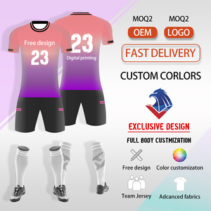 Conception personnalisée rouge blanc élégant uniformes d'équipe de football qualité à manches courtes uniformes de football de l'usine OEM kits de football - Product Image 2
