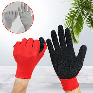 Guantes de seguridad de nailon de 13 agujas para trabajo, antiarrugas, resistentes al desgaste, antideslizantes, de látex, para manos y brazos - Product Image 2