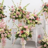 Bunga Sutra Artificial Seri Pink Baru dari Pabrik, Dekorasi Panggung Gaya Asing, Rangkaian Bunga Primrose untuk Pernikahan