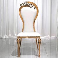 Meubles de décoration de mariage royal pieds de gourde chaise de salle à manger de mariage en acier inoxydable pour la fête d'anniversaire de spectacle d'événement