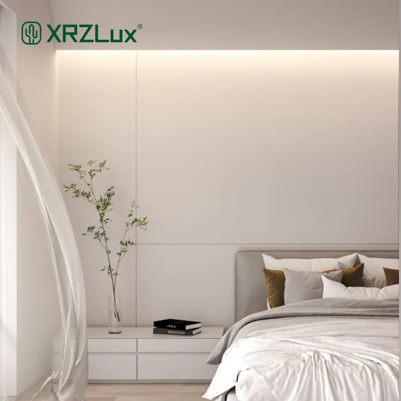 XRZLux埋め込み式アルミニウムプロファイル、LEDストリップライト天井壁ワッシャーLEDプロファイルシーリングライト用アルミニウムチャンネル