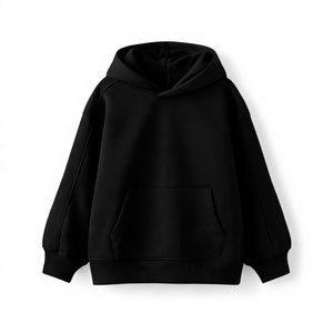 Sweat-shirt à capuche noir pour garçons, pull en coton avec poche avant, pour un usage décontracté au printemps et en automne - Product Image 4