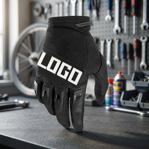 Gants de course à doigts complets avec logo, en maille respirante, pour motocross, extérieur, unisexe, fermeture auto-agrippante, personnalisables, compatibles écran tactile - Product Image 2