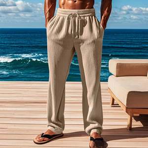 Pantalon en cachemire à tricotage en <span class=keywords><strong>maille</strong></span> rasée pour femme, confort ultime - Product Image 1