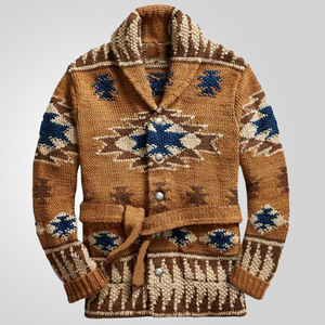 <span class=keywords><strong>Cardigan</strong></span> <span class=keywords><strong>arancione</strong></span> bruciato spesso stile Casual da uomo con tasche e lungo Design del cappotto invernale per maglione invernale da uomo - Product Image 1