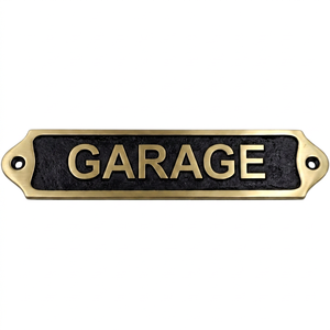 Vintage Brass Garage Door Sign Decorative Metal Garage <b>Name</b> <b>Plate</b> Antique Wall Mounted Garage Plaque for Home Workshop Office - Product Image 1