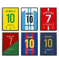 Affiche personnalisée de maillot de footballeur : Art décoratif pour le salon ou la chambre d'un garçon (Décoration murale de chevet)