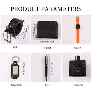 Fancy Men's <b>Gift</b> <b>Set</b> With Watch Wallet Perfume Keychain Belt Business Present For Father's Day - Product Image 4
