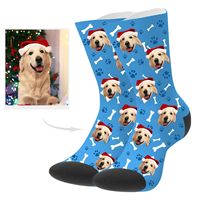 Impression personnalisée de haute qualité logo à la demande Chien Photo sublimée 3 chaussettes colorées imprimées