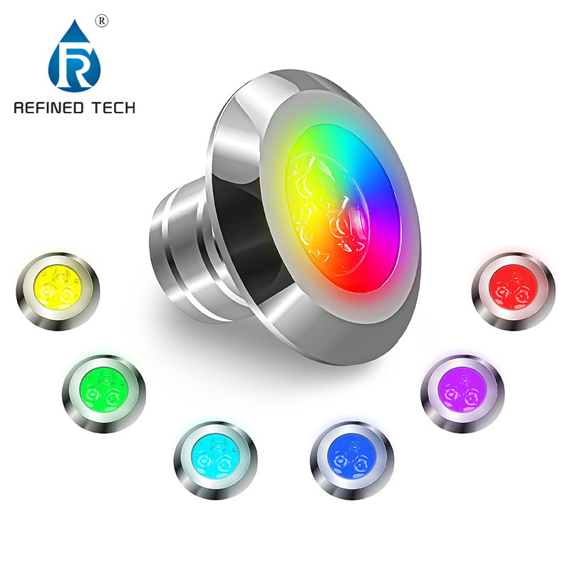 Refined High Quality 316L Stainless Steel Housing IP68 SMD LED Underwater Inground Swimming Pool Lamp RGB Color Pool Lights